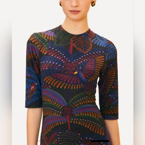 NWT FARM RIO SZ M. Multicolor Patterned Women's Dress - Picture 4 of 15